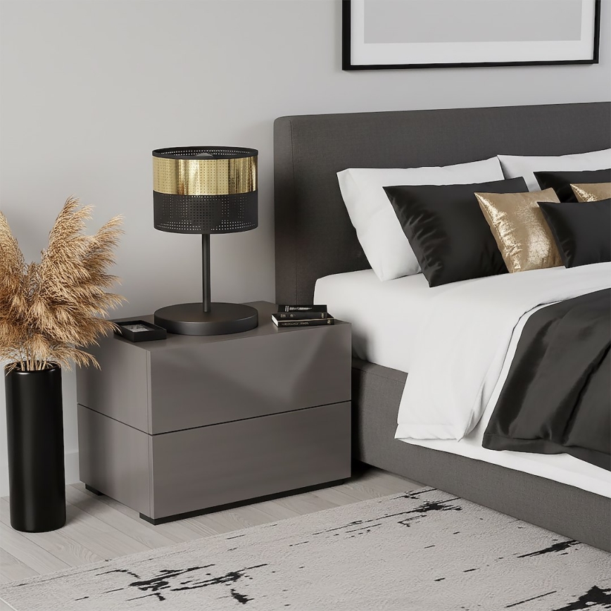 Candeeiro de mesa LUX 1xE27/15W/230V preto/dourado