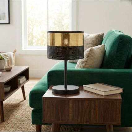 Candeeiro de mesa LUX 1xE27/15W/230V preto/dourado