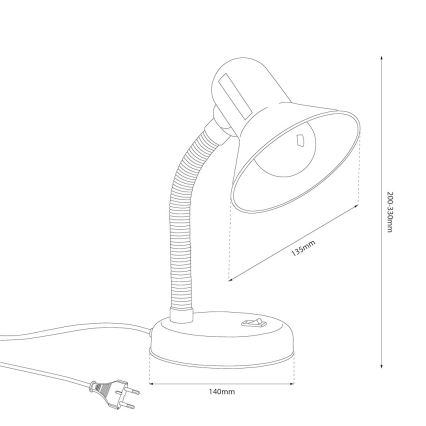 Candeeiro de mesa MENTOR 1xE27/15W/230V verde