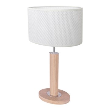 Candeeiro de mesa MERCEDES 1xE27/40W/230V 46 cm branco/carvalho