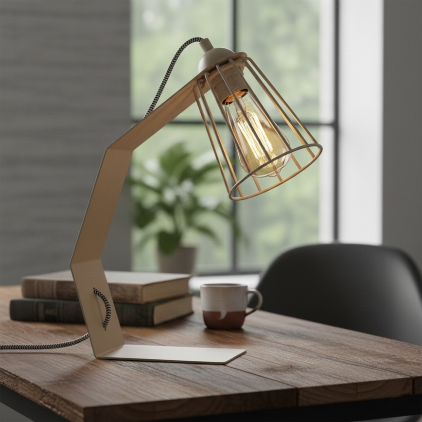 Candeeiro de mesa NANDO 1xE27/15W/230V bege