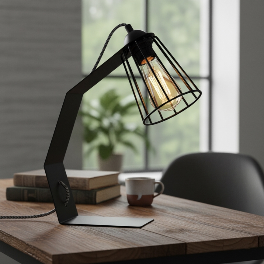 Candeeiro de mesa NANDO 1xE27/15W/230V preto
