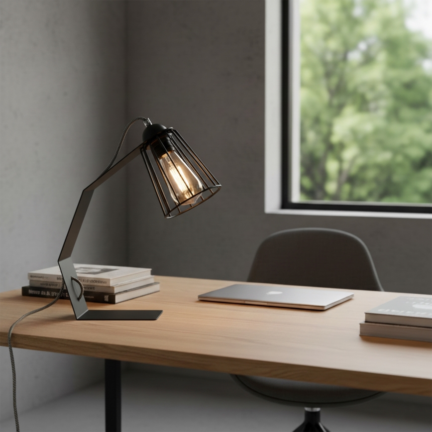 Candeeiro de mesa NANDO 1xE27/15W/230V preto