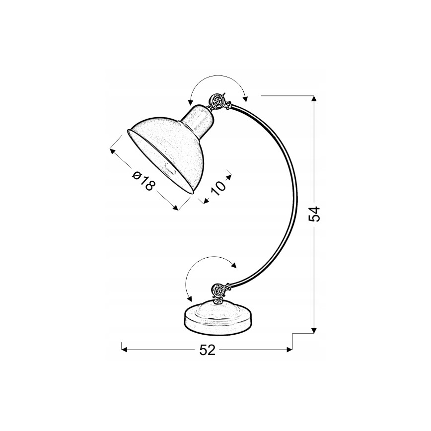 Candeeiro de mesa OLD 1xE27/40W/230V branco