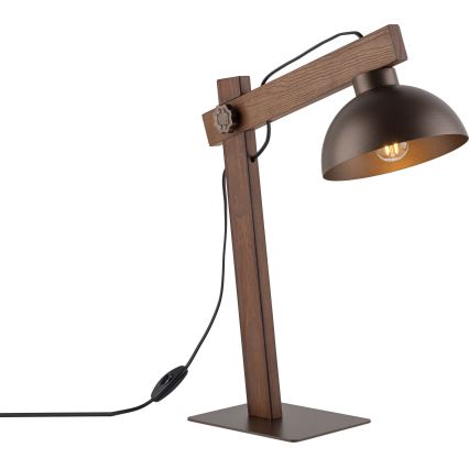 Candeeiro de mesa OSLO 1xE27/15W/230V nogueira/castanho