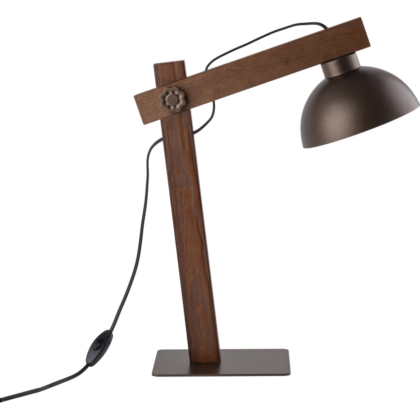 Candeeiro de mesa OSLO 1xE27/15W/230V nogueira/castanho