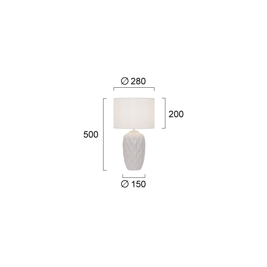 Candeeiro de mesa PINEAPLE 1xE27/40W/230V branco