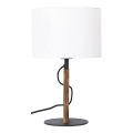 Candeeiro de mesa PINUS 1xE27/40W/230V branco/madeira