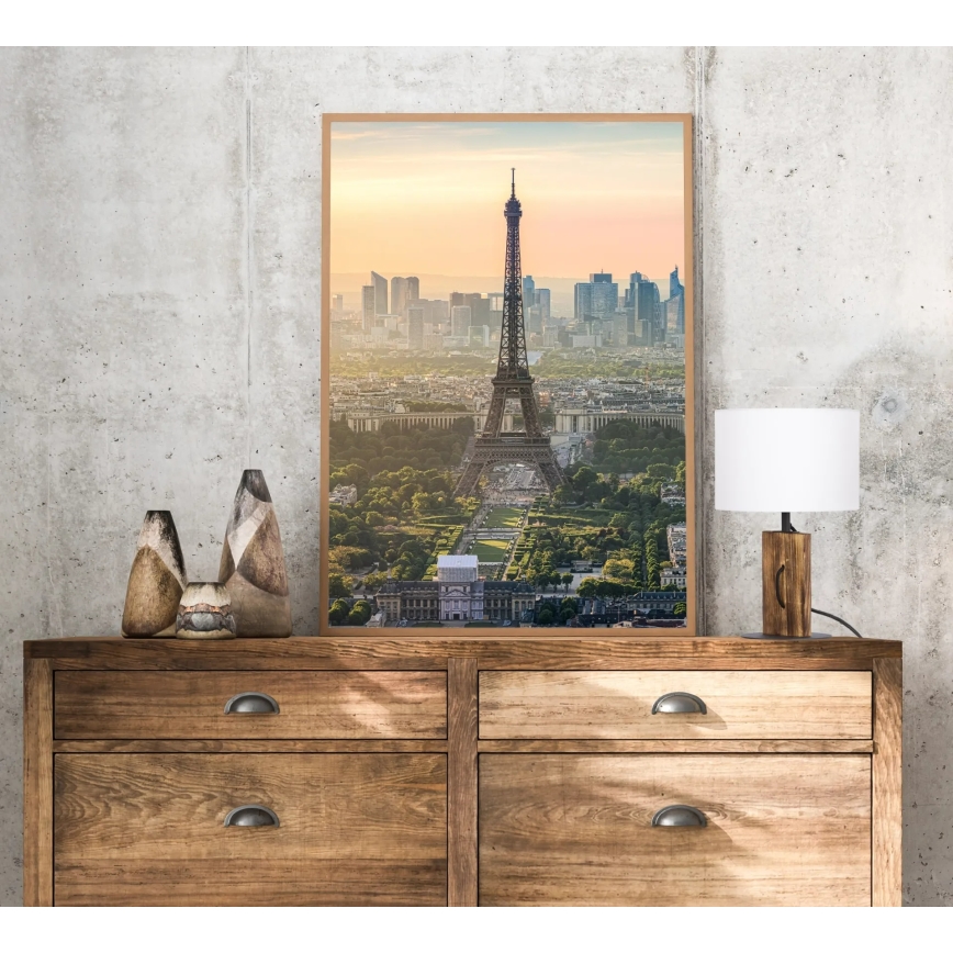 Candeeiro de mesa PINUS 1xE27/40W/230V branco/madeira