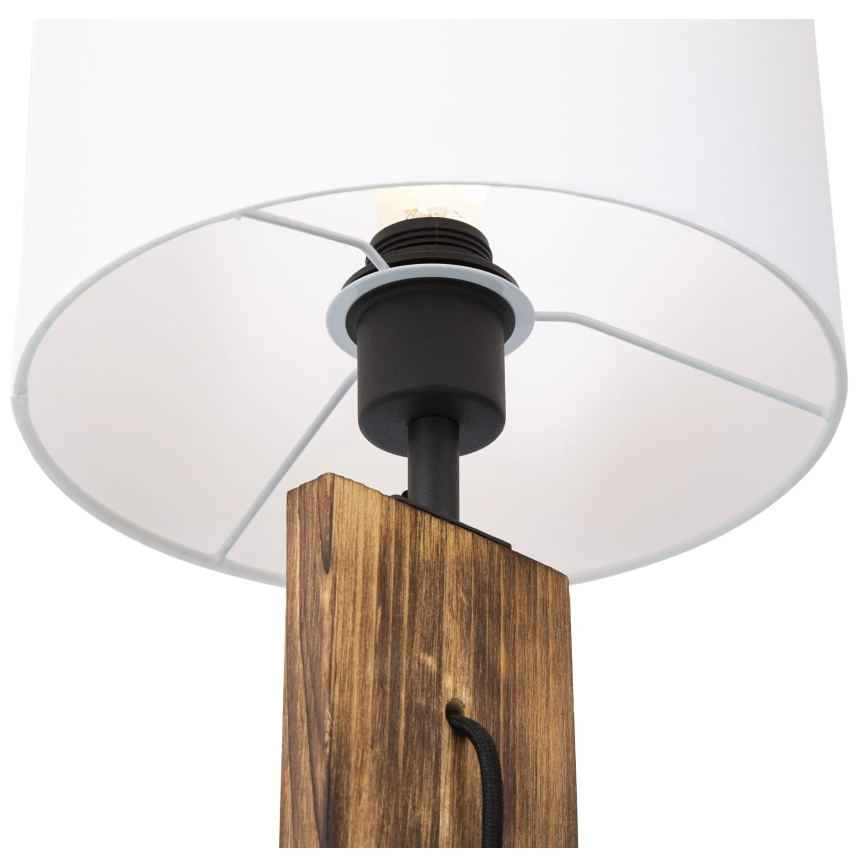 Candeeiro de mesa PINUS 1xE27/40W/230V branco/madeira