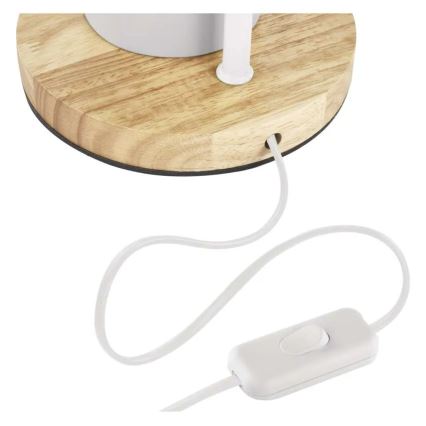 Candeeiro de mesa POPPY 1xE27/25W/230V branco