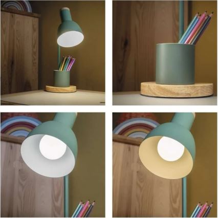 Candeeiro de mesa POPPY 1xE27/25W/230V verde