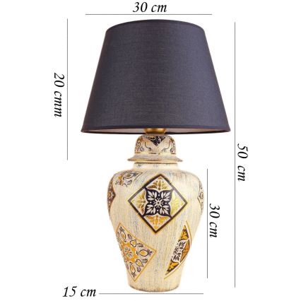 Candeeiro de mesa RAMZES 1xE27/40W/230V azul/bege