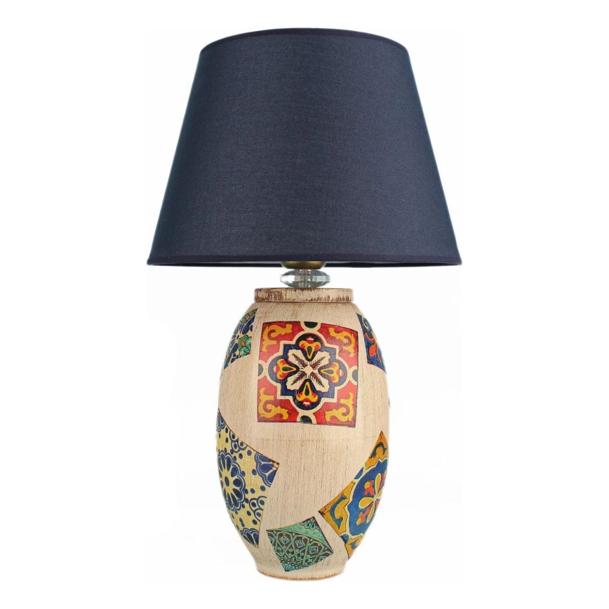 Candeeiro de mesa RAMZES 1xE27/40W/230V azul/bege