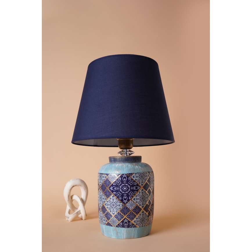 Candeeiro de mesa RAMZES 1xE27/40W/230V azul