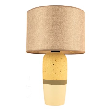Candeeiro de mesa RAMZES 1xE27/40W/230V bege/amarelo
