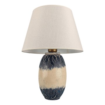 Candeeiro de mesa RAMZES 1xE27/40W/230V bege/azul