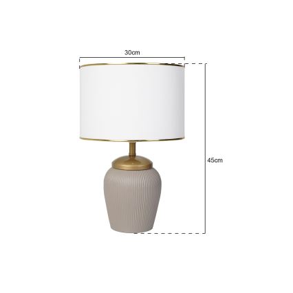 Candeeiro de mesa RAMZES 1xE27/40W/230V branco/bege