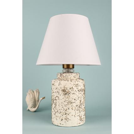 Candeeiro de mesa RAMZES 1xE27/40W/230V branco/bege