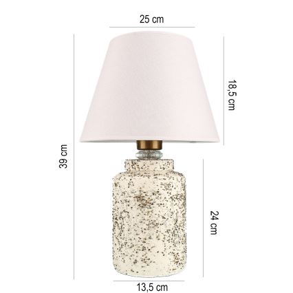 Candeeiro de mesa RAMZES 1xE27/40W/230V branco/bege