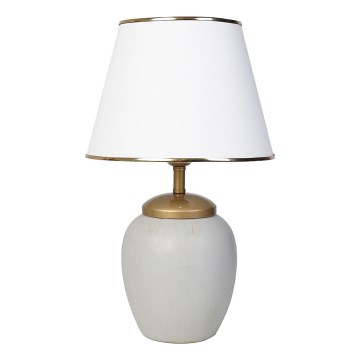 Candeeiro de mesa RAMZES 1xE27/40W/230V branco/cinzento