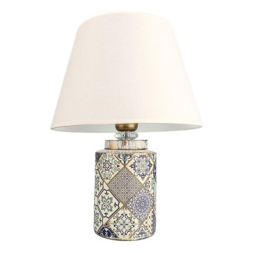 Candeeiro de mesa RAMZES 1xE27/40W/230V branco/cinzento