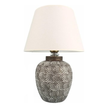 Candeeiro de mesa RAMZES 1xE27/40W/230V branco/cinzento