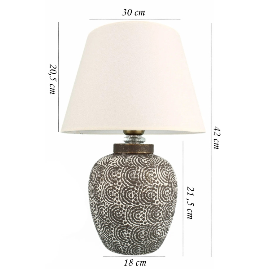 Candeeiro de mesa RAMZES 1xE27/40W/230V branco/cinzento