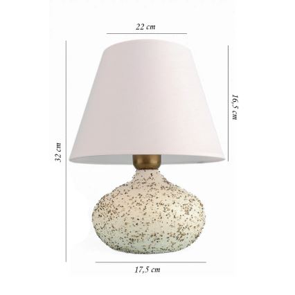 Candeeiro de mesa RAMZES 1xE27/40W/230V branco