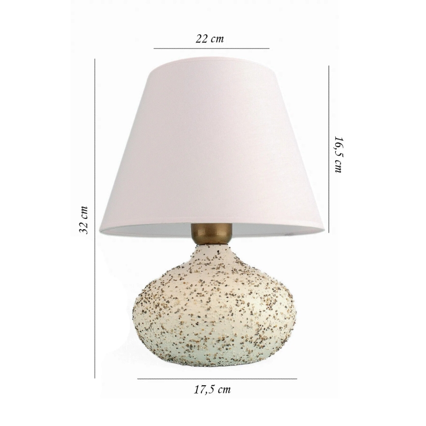 Candeeiro de mesa RAMZES 1xE27/40W/230V branco