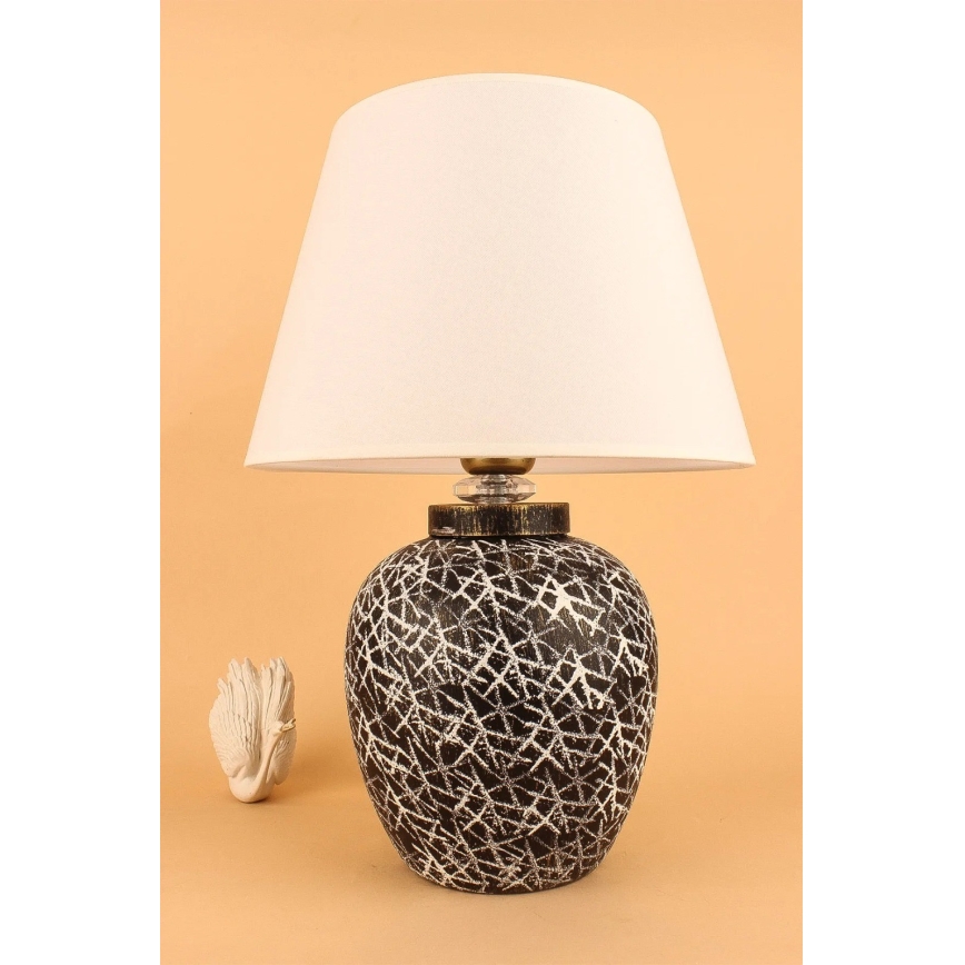 Candeeiro de mesa RAMZES 1xE27/40W/230V branco/preto