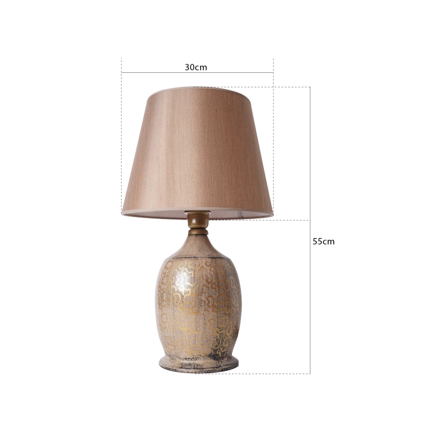 Candeeiro de mesa RAMZES 1xE27/40W/230V castanho