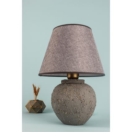 Candeeiro de mesa RAMZES 1xE27/40W/230V castanho