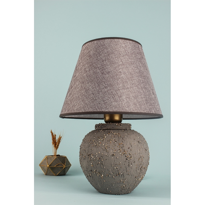 Candeeiro de mesa RAMZES 1xE27/40W/230V castanho