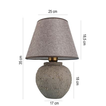 Candeeiro de mesa RAMZES 1xE27/40W/230V castanho