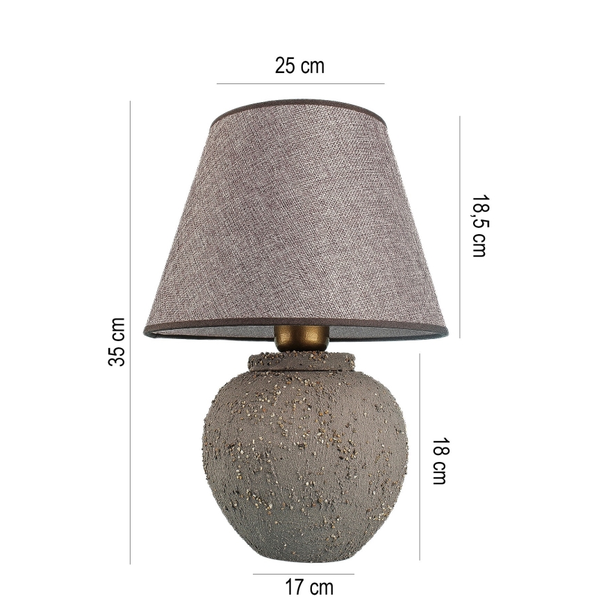 Candeeiro de mesa RAMZES 1xE27/40W/230V castanho