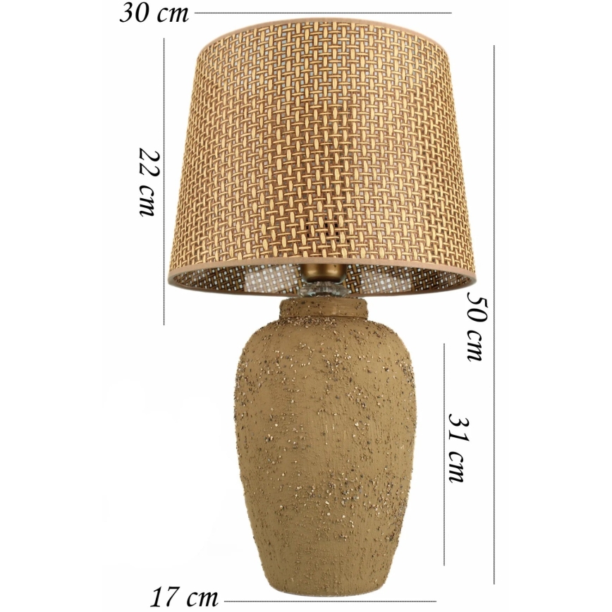 Candeeiro de mesa RAMZES 1xE27/40W/230V castanho