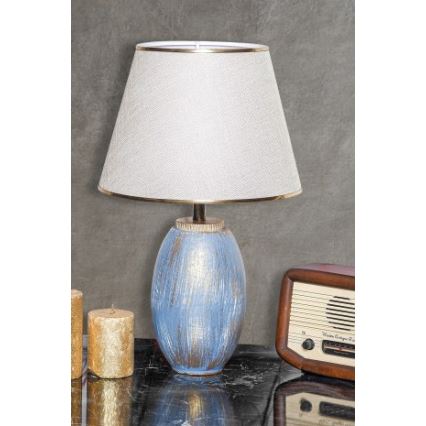 Candeeiro de mesa RAMZES 1xE27/40W/230V creme/azul