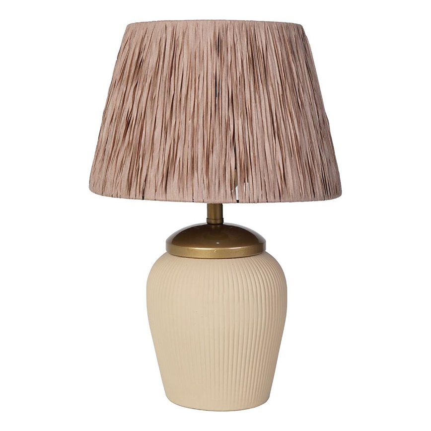 Candeeiro de mesa RAMZES 1xE27/40W/230V creme/castanho