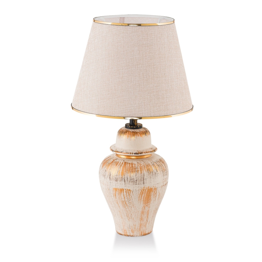 Candeeiro de mesa RAMZES 1xE27/40W/230V creme/dourado