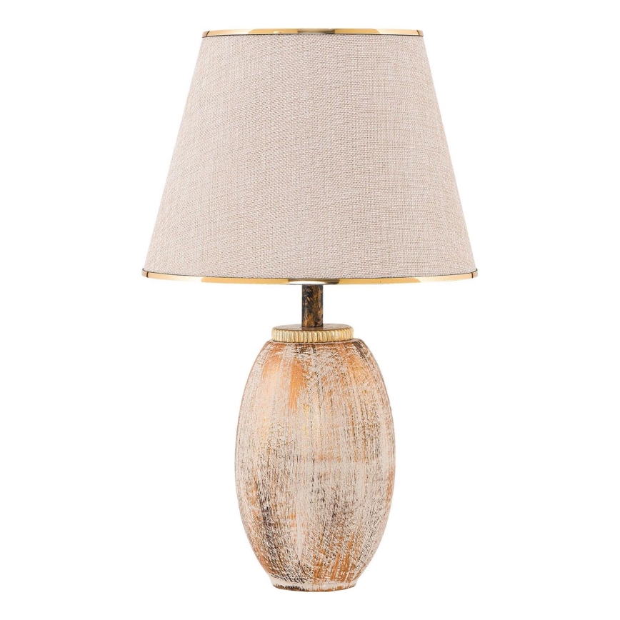 Candeeiro de mesa RAMZES 1xE27/40W/230V creme/dourado