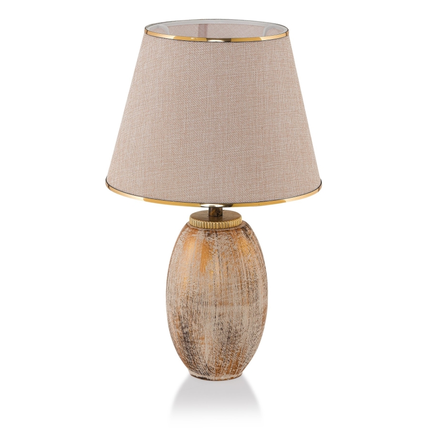 Candeeiro de mesa RAMZES 1xE27/40W/230V creme/dourado