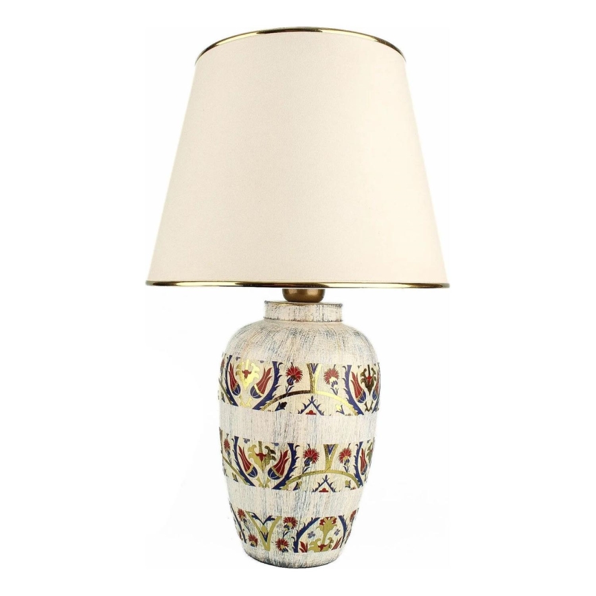 Candeeiro de mesa RAMZES 1xE27/40W/230V creme/dourado