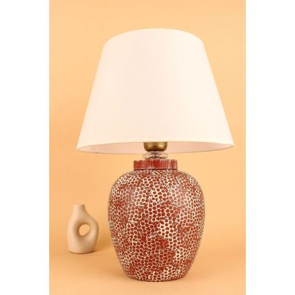 Candeeiro de mesa RAMZES 1xE27/40W/230V creme/vermelho