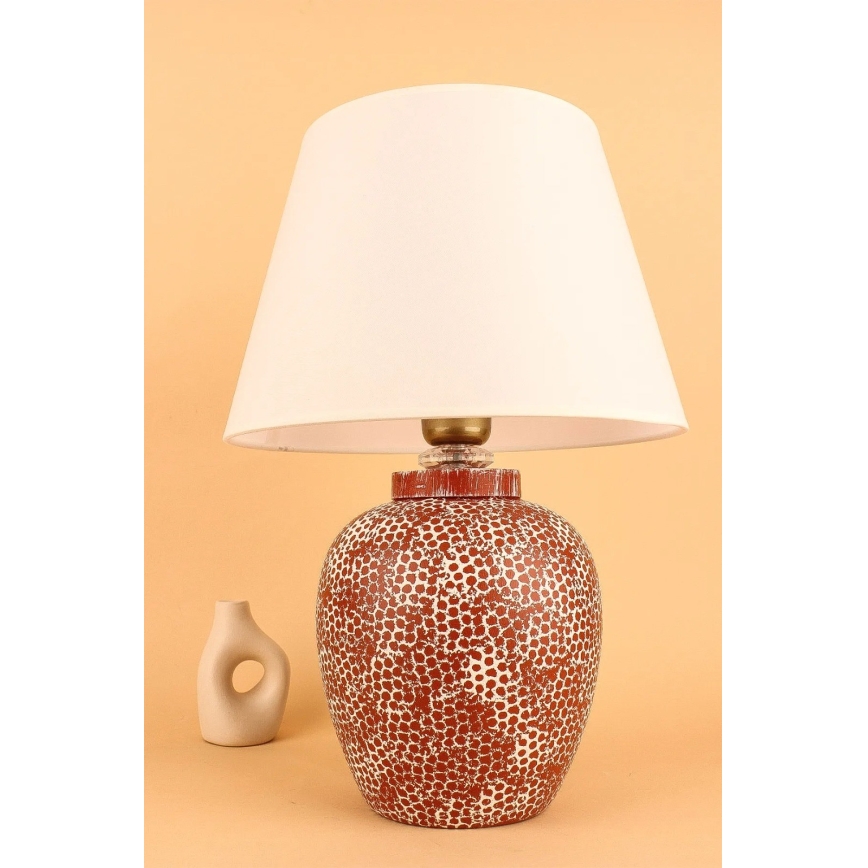 Candeeiro de mesa RAMZES 1xE27/40W/230V creme/vermelho