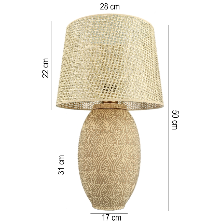 Candeeiro de mesa RAMZES 1xE27/40W/230V dourado