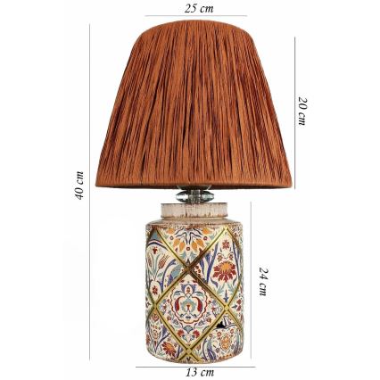 Candeeiro de mesa RAMZES 1xE27/40W/230V em ráfia