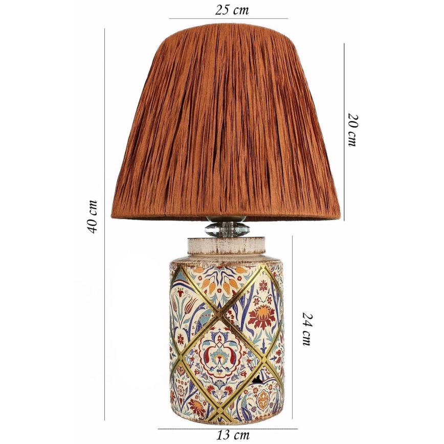 Candeeiro de mesa RAMZES 1xE27/40W/230V em ráfia