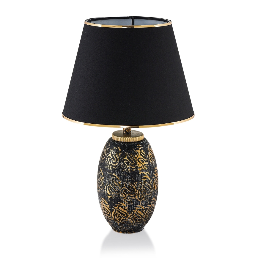 Candeeiro de mesa RAMZES 1xE27/40W/230V preto/dourado