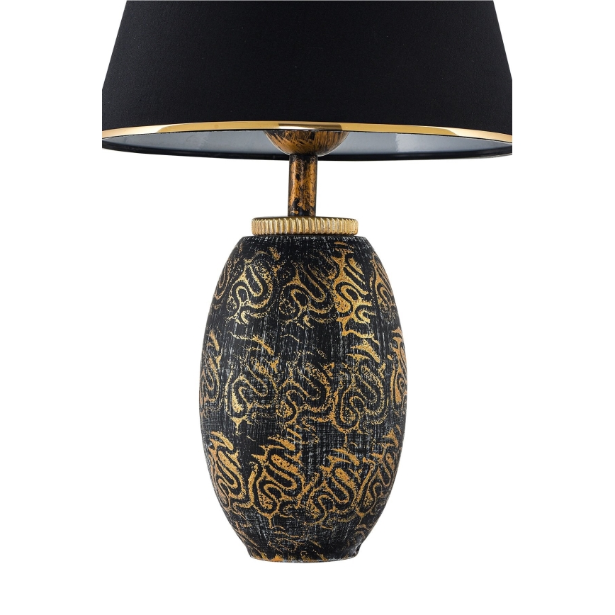 Candeeiro de mesa RAMZES 1xE27/40W/230V preto/dourado